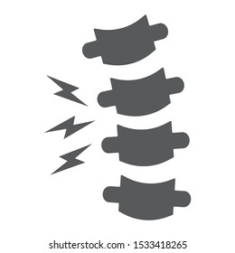 Rachiocampsis glyph icon, medical and equipment, spinal deformation sign, vector graphics, a solid pattern on a white background, eps 10.