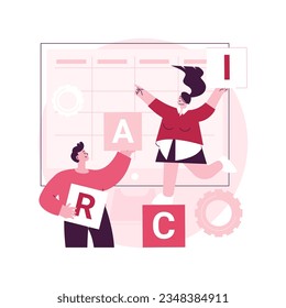 RACI matrix abstract concept vector illustration. Responsibility assignment matrix, linear responsibility chart, project management roles, decision making authorities abstract metaphor.