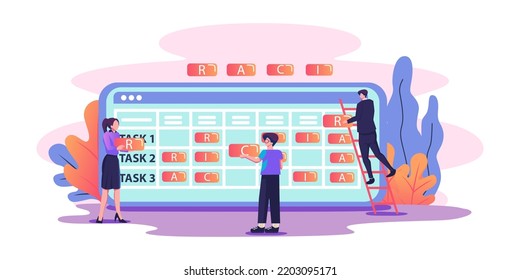 Raci Matrix Flat Style Illustration Design