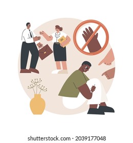 Racial discrimination abstract concept vector illustration. Discrimination based on skin colour, racial or ethnic origin, bullying and harassment, equal rights, prejudice abstract metaphor.