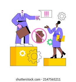 Racial discrimination abstract concept vector illustration. Discrimination based on skin colour, racial or ethnic origin, bullying and harassment, equal rights, prejudice abstract metaphor.