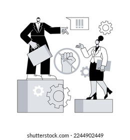 La discriminación racial abstracta concepto de ilustración vectorial. Discriminación basada en el color de la piel, el origen racial o étnico, el acoso y el acoso, la igualdad de derechos, el prejuicio de metáfora abstracta.