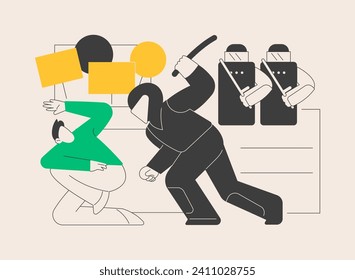Racial discrimination abstract concept vector illustration. Discrimination based on skin colour, racial or ethnic origin, bullying and harassment, equal rights, prejudice abstract metaphor.