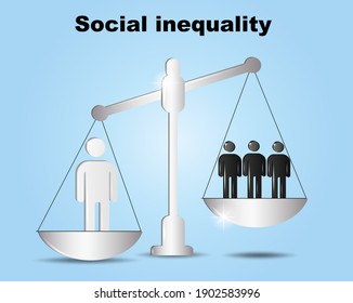 Racial Discrimination And Inequality Based On Racial Skin Color - Person Is Discriminated On The Weigh. Multicultural Society With Problem Of Racism And Ethnic Superiority.  3-d Volumetric Infographic