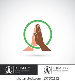 Racial Equality Sign - Vector Illustration