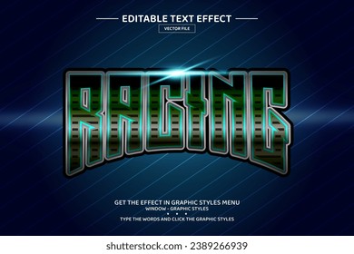 Racing 3D editable text effect template