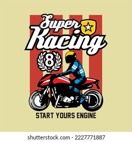 racing art illustration vector for t shirt design or other use
