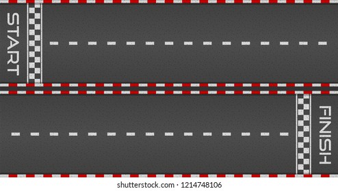 Racing Asphalt Road Start Finish Concept Stock Vector (Royalty Free ...