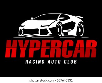 Racing auto club Hypercar logo. Supercar sign vector illustration