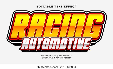 Racing automotive editable text effect sport template