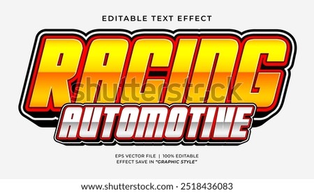 Racing automotive editable text effect sport template