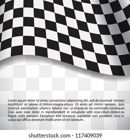 Racing background with checkered flag