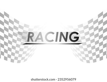 Racing Background. Racing Checkered Flag. Car Racing Concept. Vector Illustration.