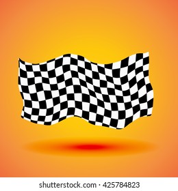 Racing background with checkered flag vector illustration