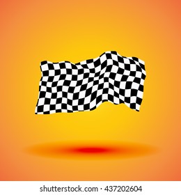 Racing background with checkered flag vector illustration.