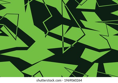 Racing background geometric. Abstract camo seamless pattern. Print vinyl and decal. Endless texture from shapes and lines. Vector