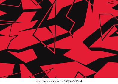 Racing background geometric. Abstract camo seamless pattern. Print vinyl and decal. Endless texture from shapes and lines. Vector