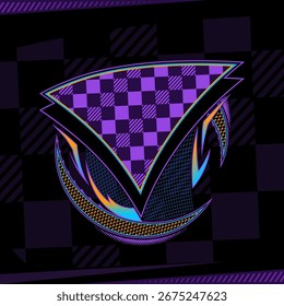 Racing Background with purple lines and purple flag