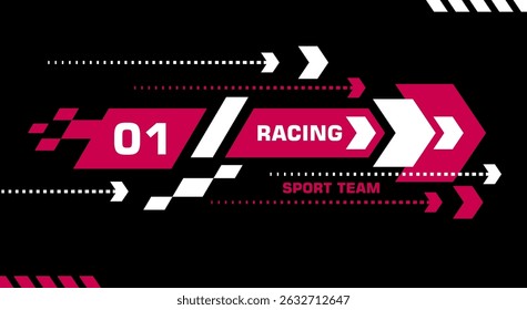 Antecedentes da corrida. Design de fundo de esporte de corrida. Corridas de carros. Design do adesivo da linha de velocidade. Elemento gráfico de decalque esportivo. Decoração de automóveis. Movimento dinâmico real. Design de corrida com seta