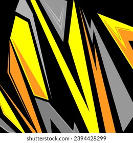 Arte vector de fondo de carrera, iconos y gráficos amarillo y gris