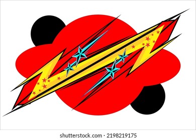 racing background vector design with bright and red circle stripes pattern