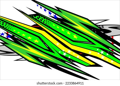 Racing background vector design with a unique pattern of green color combinations and others with line and star effects
