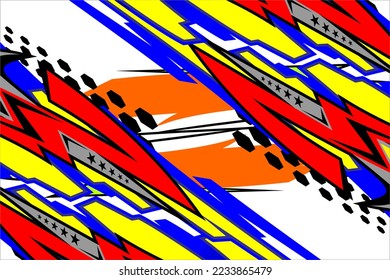 Racing background vector design with a unique pattern of yellow and red color combinations with line and star effectsRacing background vector design with a unique pattern of yellow and red color combi