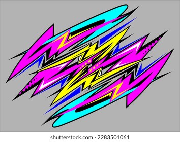 Racing background vector design with a unique striped pattern with a star effect and bright colors