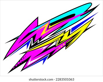 Racing background vector design with a unique striped pattern with a star effect and bright colors