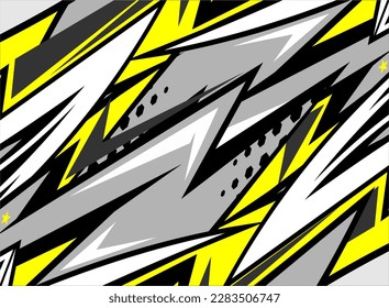Racing background vector design with a unique stripe pattern with a star effect and beautiful grayscale colors on a yellow background