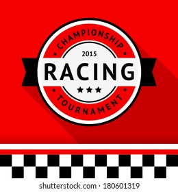 Racing badge 04, vector illustration