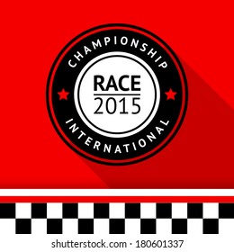 Racing badge 11, vector illustration