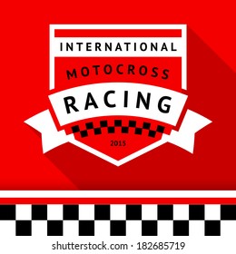 Racing badge 12, vector illustration