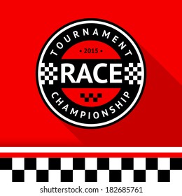 Racing badge 14, vector illustration