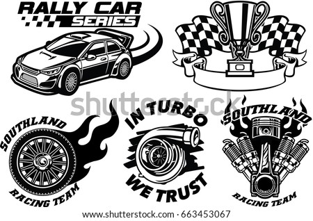 Racing Badge design set