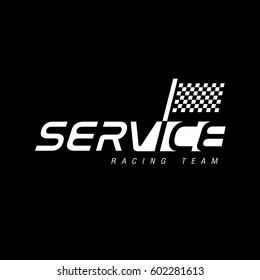 Racing badges. Themed logos, and service of the race cars and motorcycles. Vector illustration