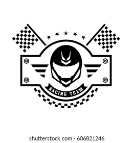 Racing badges. Themed logos, and service of the race cars and motorcycles. Vector illustration