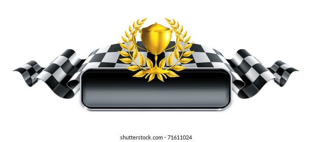 Racing banner with trophy, 10eps