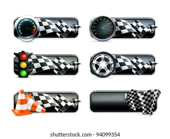 Racing Banners Set, Vector