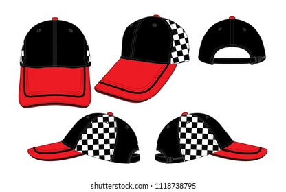Racing baseball cap design 
: Checkerboard