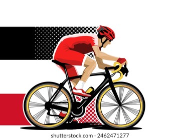 Vector de diseño de ilustración de atleta de bicicleta de carreras