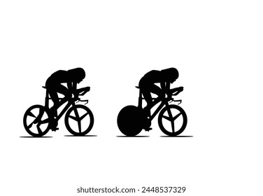 racing bicycle Black silhouette vector