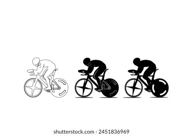 racing bicycle Black silhouette vector