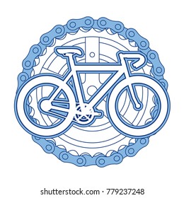 racing bicycle with chain and sprocket