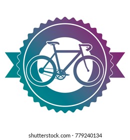 racing bicycle emblem with ribbon