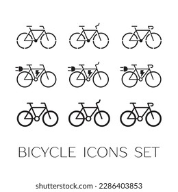 Racing Bicycle Icons - Multi Series stock illustration