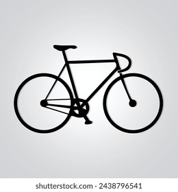 Racing bicycle unique icon and cycle logo with Silver Background. Vector illustration