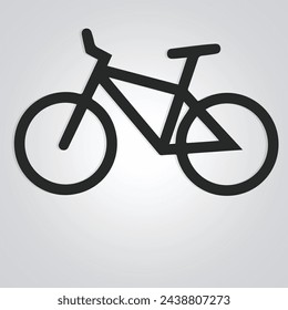 Racing bicycle, a unique icon, a cycle logo with a silver background. Vector illustration