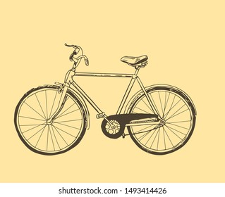 Racing bicycle. Vector hand drawn illustration