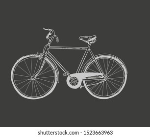 Racing bicycle. Vector hand drawn illustration